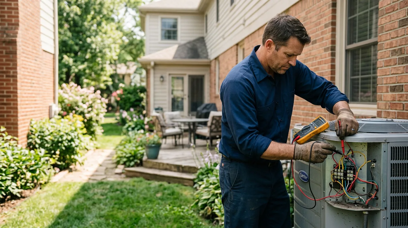 HVAC technician working near Victor, IA